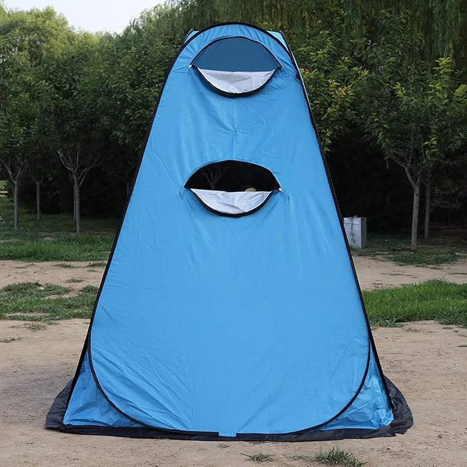 1-2 Person Portable Pop Up Shower Privacy Shelter Tents with 3 Windows, Waterproof UV Protection Picnic Camping Fishing Shelter Tent, Outdoor Dressing Room Beach Isolation Sun Shelter (Green)