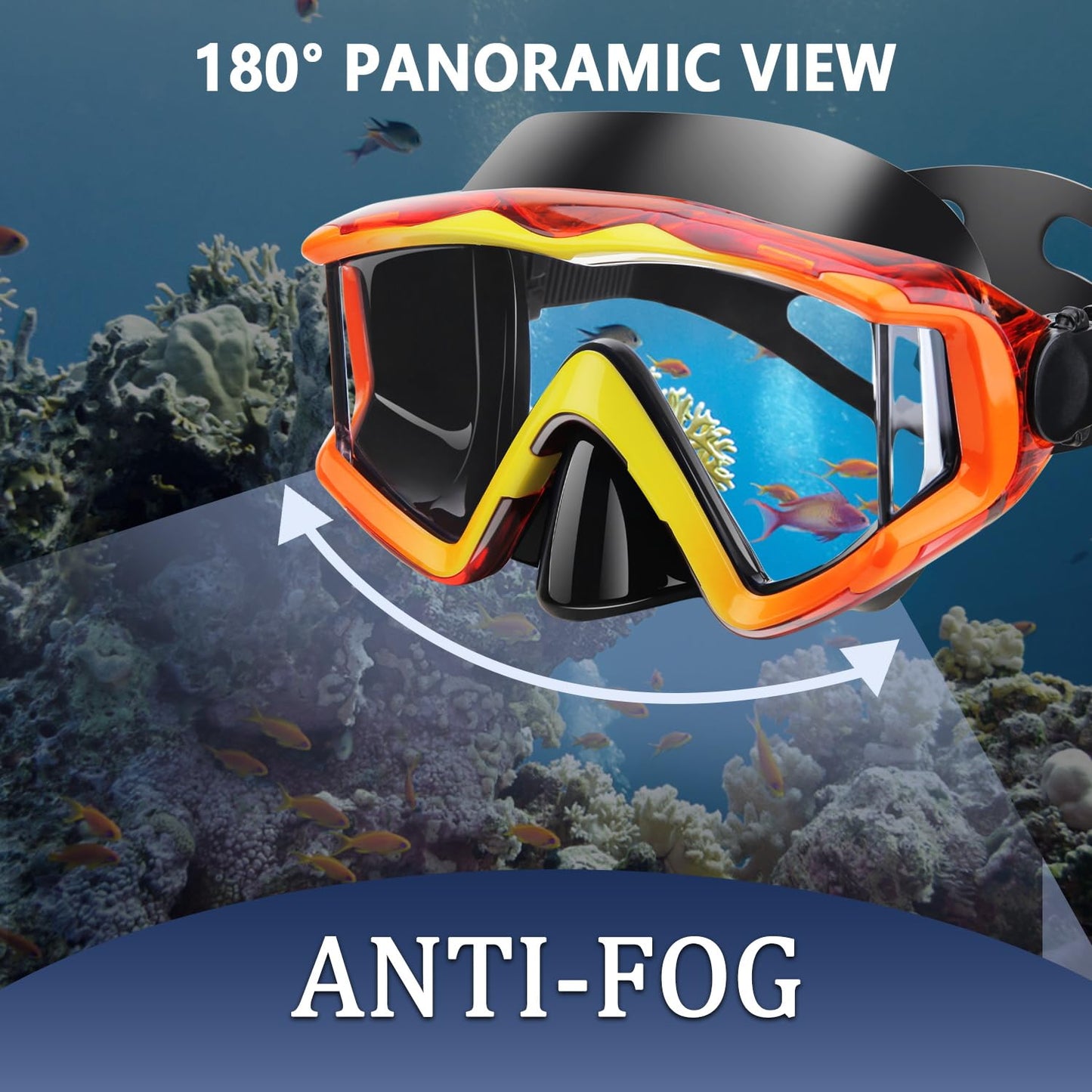 AQUA A DIVE SPORTS Diving mask Anti-Fog Swimming Snorkel mask Suitable for Adults Scuba Dive Swim Snorkeling Goggles Masks