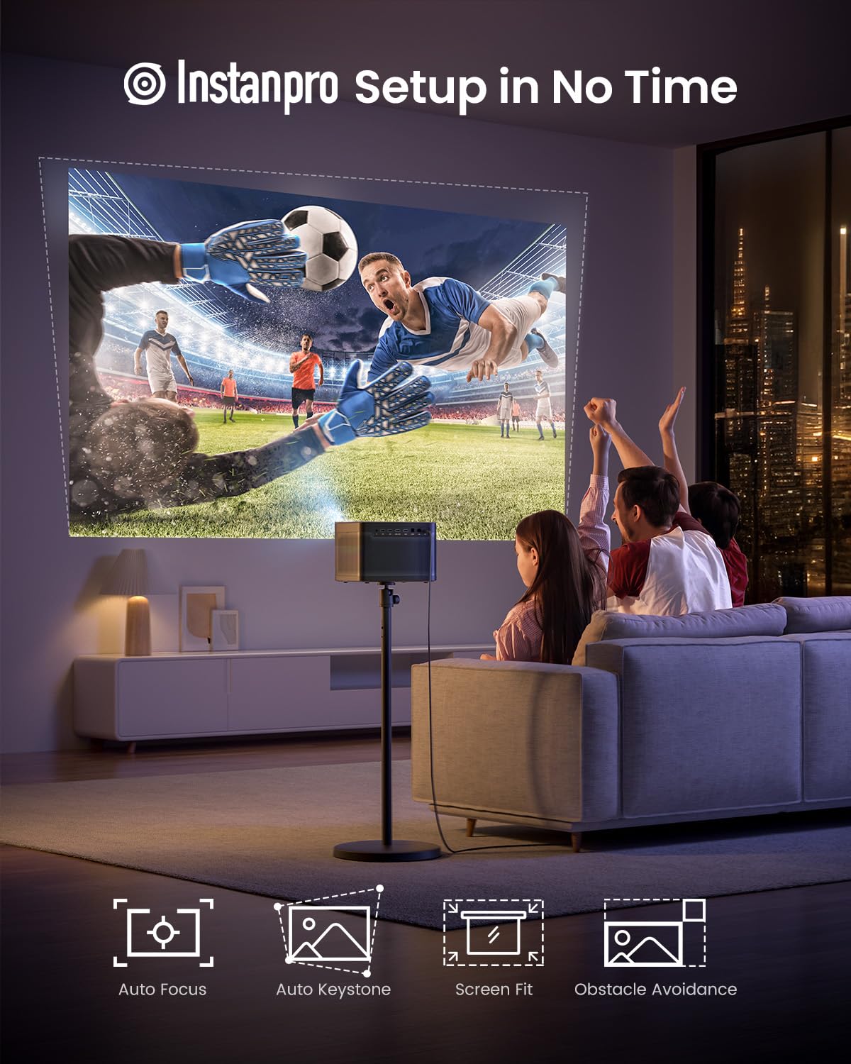 Dangbei DBOX02 Laser Projector 4K GTV, 2450 ISO Lumens, Netflix Officially Licensed, Blu-ray 3D, Home Theater Projector with WiFi and Bluetooth, HDR10+, 200-inch Picture, 2x12W DTS:, Dolby Audio