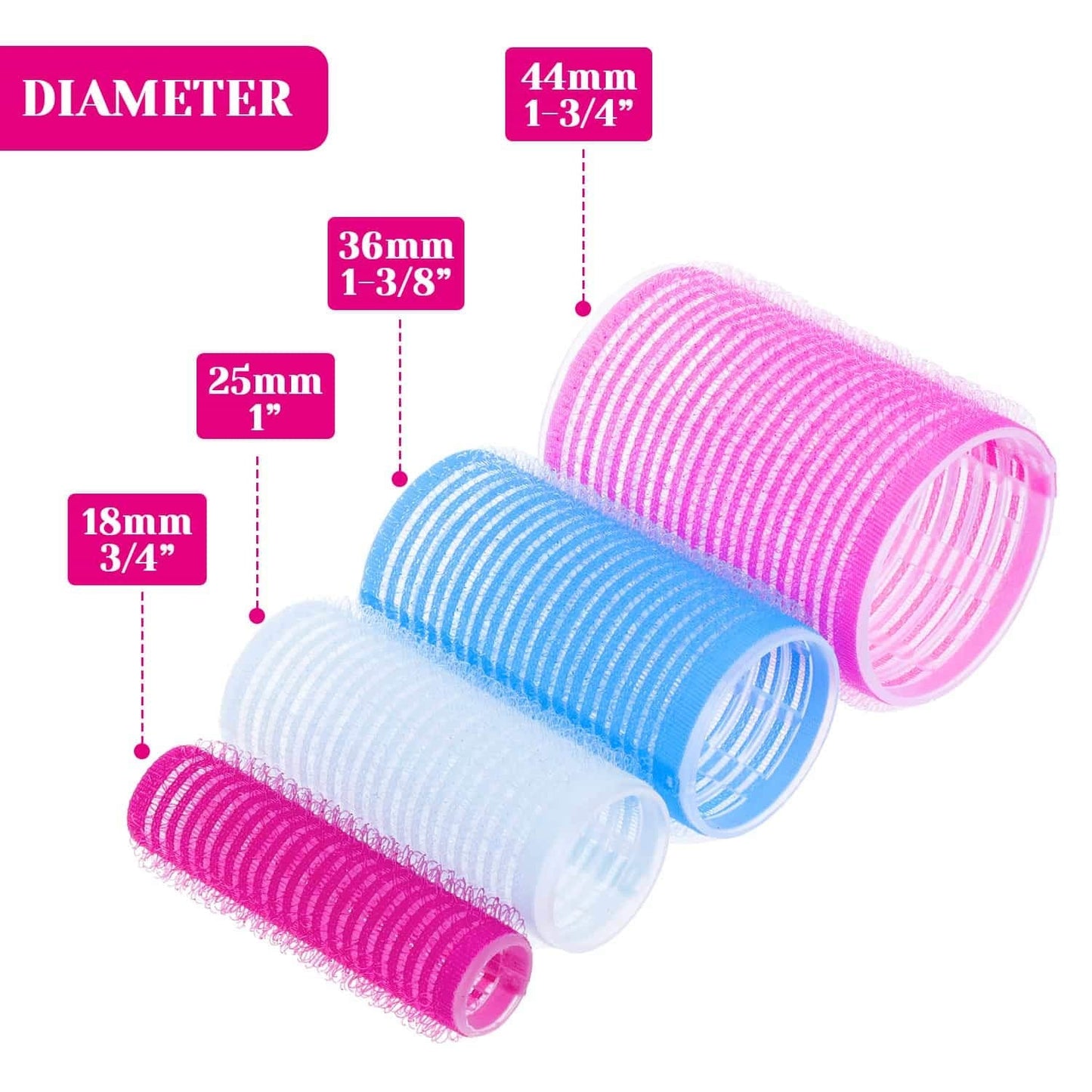 Anezus Self-Grip Rollers Set - 60 Pcs Multicolored Curlers and Clips for Hairstyling