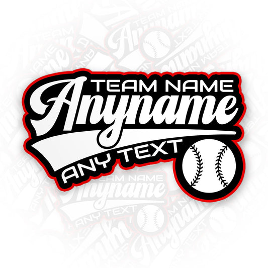 Personalized Custom Name Baseball Sticker Customized Name Team Player School Sport Waterproof Vinyl Sticker for Water Bottle Laptop Hard Hat Tumbler Cup Cars Birthday Gift for Her Him