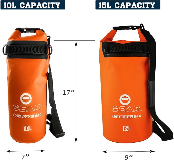 Insulated Dry Bag Floating Cooler – 10L / 15L / 25L Roll Top, Leak Proof, Waterproof, Collapsible, with Padded Shoulder Strap - Perfect for Kayaking Fishing Beach