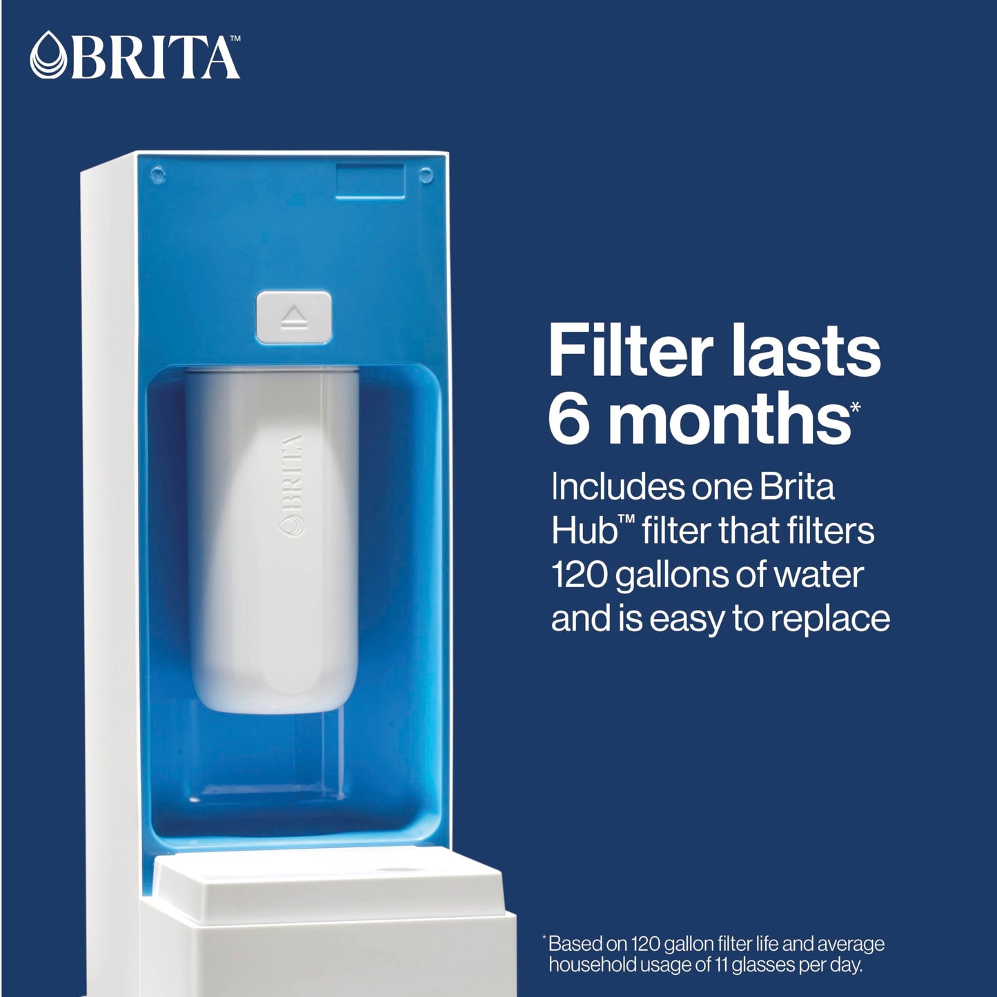 Brita Hub Compact Instant Powerful Countertop Water Filter System, Reduces 70+ Contaminants, 9 Cup Water Reservoir, Includes 6 Month Carbon Block Filter, White, 87344