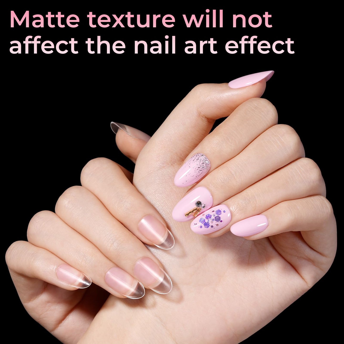 AILLSA Short Almond Nail Tips with Box, 15 Sizes Press On Gel Nail Tips Double Matte Pre-Buffed Almond Shaped Nails Tips Soft Full Cover Clear False Nail Tips for Nail Extension 240PCS
