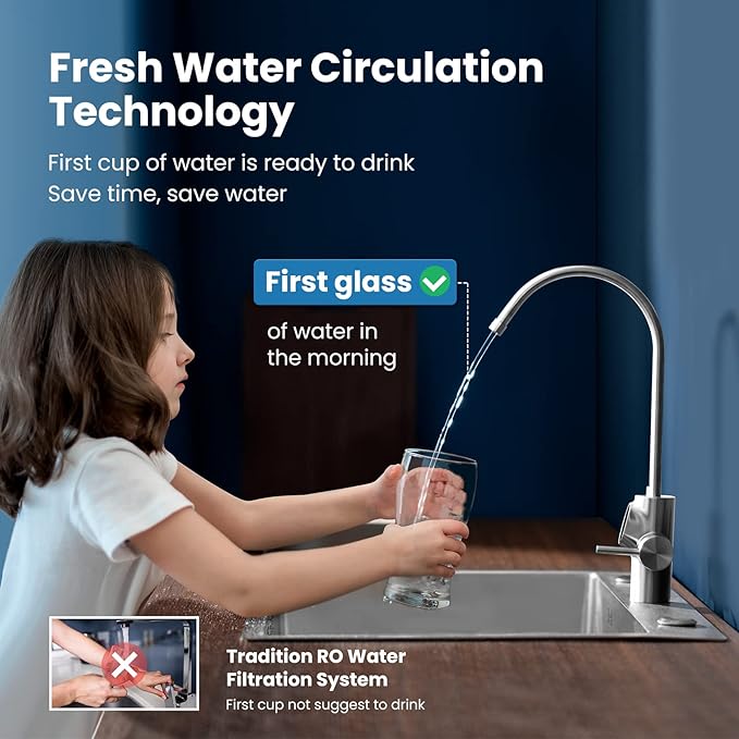 COMFEE' Reverse Osmosis System, 1000 GPD, 3:1 Pure to Drain, Tankless RO System, Under Sink Water Filter System, Smart LED Faucet, TDS Reduction, Automatic Flushing, USA Tech Support