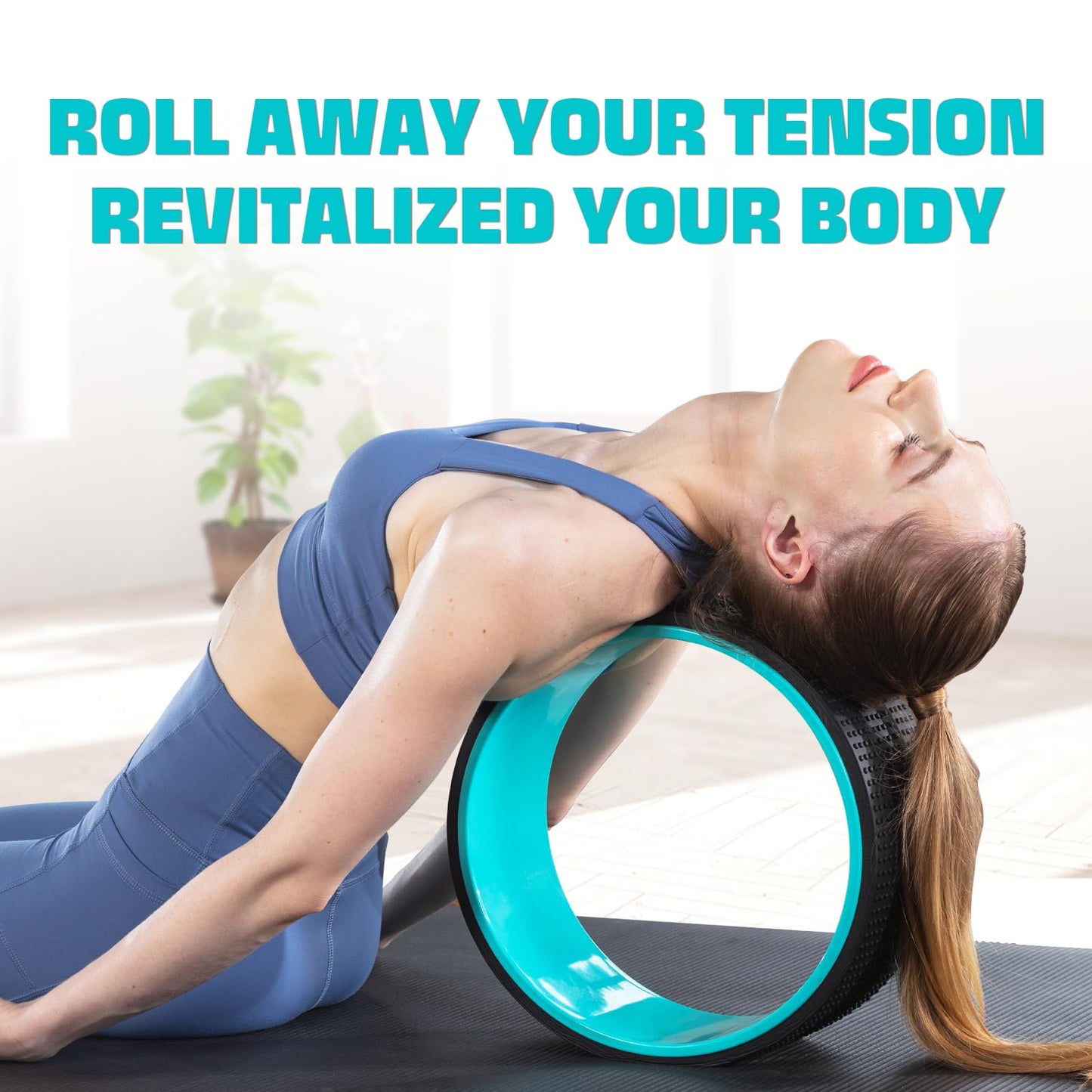 YES4ALL 500 Lbs Spinal Wheel Foam Roller, Yoga Wheel for Back Pain & Stretching, Massage Trigger Points for Back, Hip, Neck