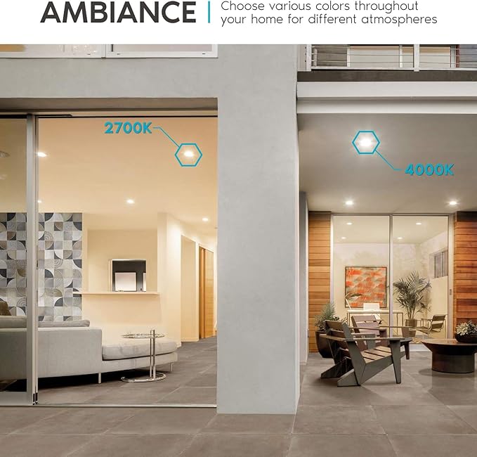 LUXRITE 16 Pack 6 Inch Ultra Thin Square LED Recessed Lighting, 5 Color Options 2700K - 5000K, Dimmable LED Downlight, 12W, IC & Wet Rated, 1000 Lumens, Canless LED Recessed Light, ETL