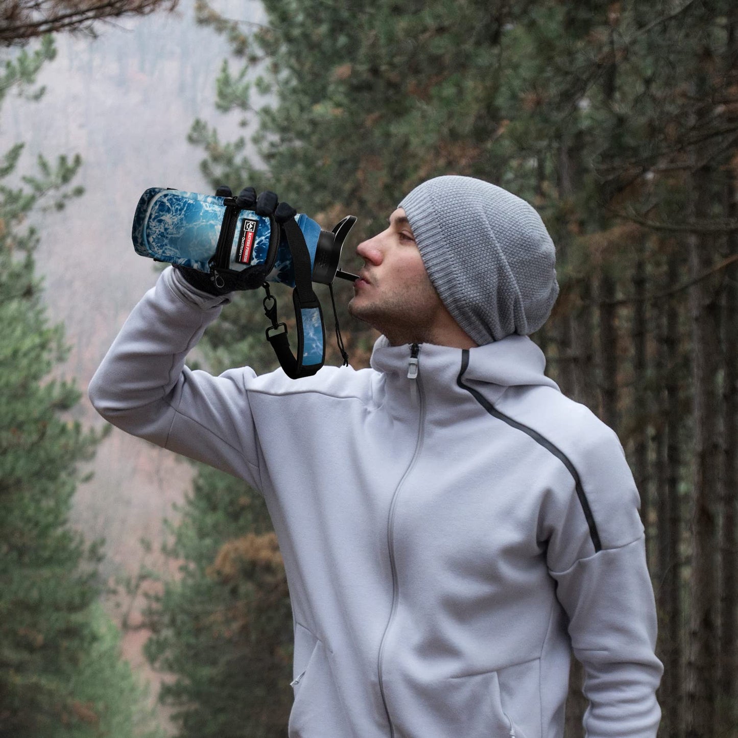 NATURE PIONEOR Water Bottle Carrier Holder Sleeve with Adjustable Strap25 32 40 oz, Insulated Water Bottle Holder Sling Bag
