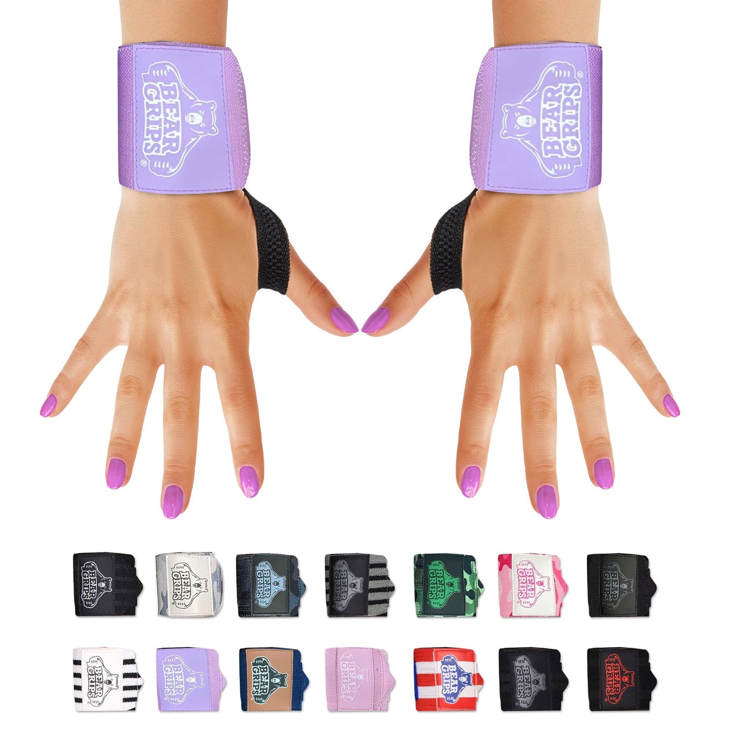 Bear Grips Extra Strength Gym Wrist Wraps for Weightlifting | 2 Wrist Wraps Per Pack | 12" & 18" | Unisex Accessory for Fitness, Gymnastics, Exercise