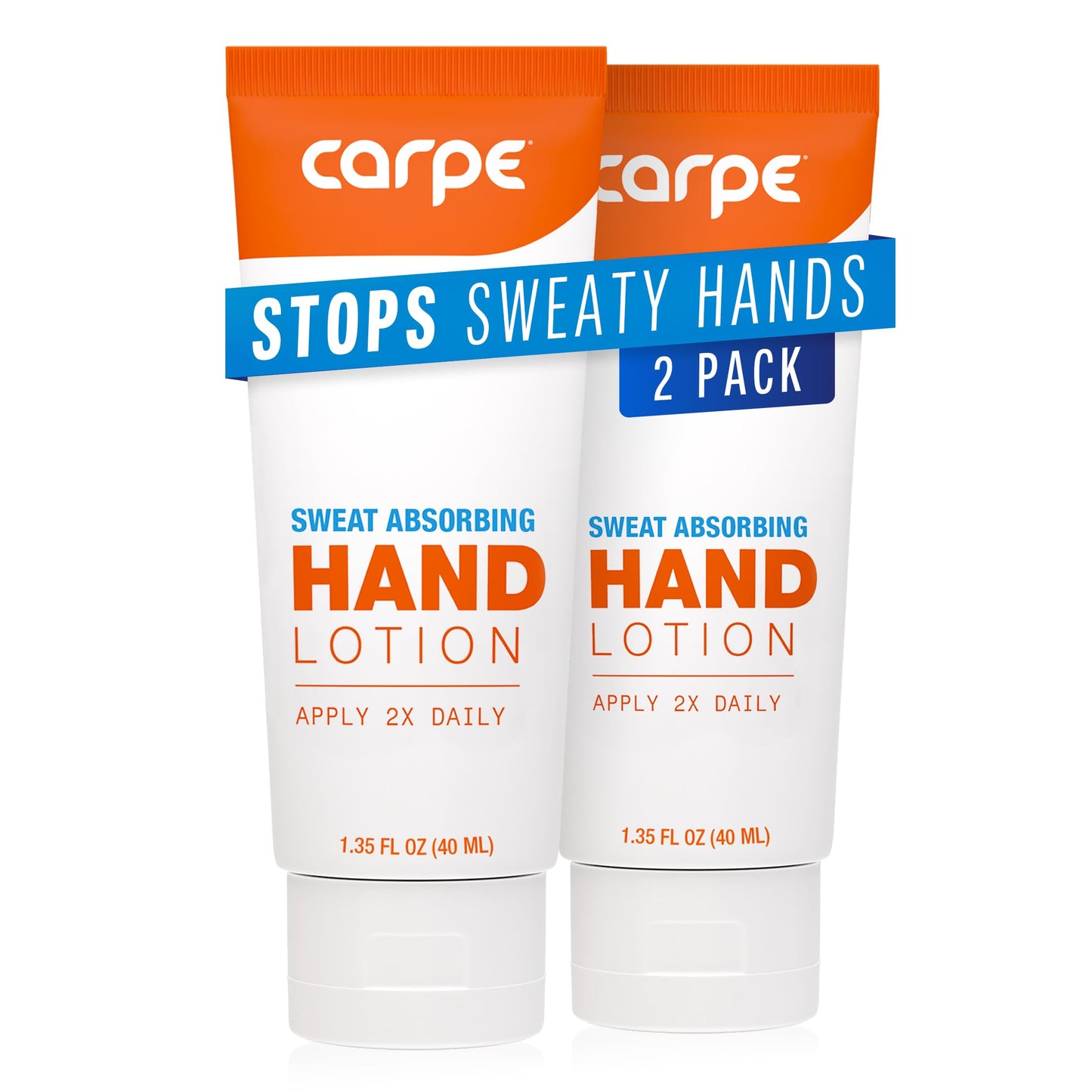Carpe Antiperspirant Hand Lotion (Pack of 2), A dermatologist-recommended smooth lotion that helps stop hand sweat, great for hyperhidrosis or excessive sweat (Original Eucalyptus)