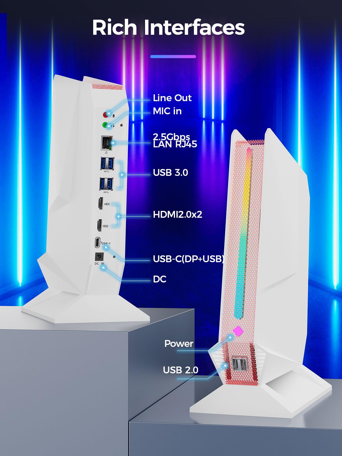 TOPGRO T1 Mini Gaming PC Core i9-9980HK/GTX1650 4G, Mini Computers 32GB DDR4, 1TB PCIe4.0 SSD, Mini Desktop PC Windows 11 Pro, WiFi6E/BT5.3/1.0G LAN/2xHDMI 4K@60Hz Home&Office Gaming Computer