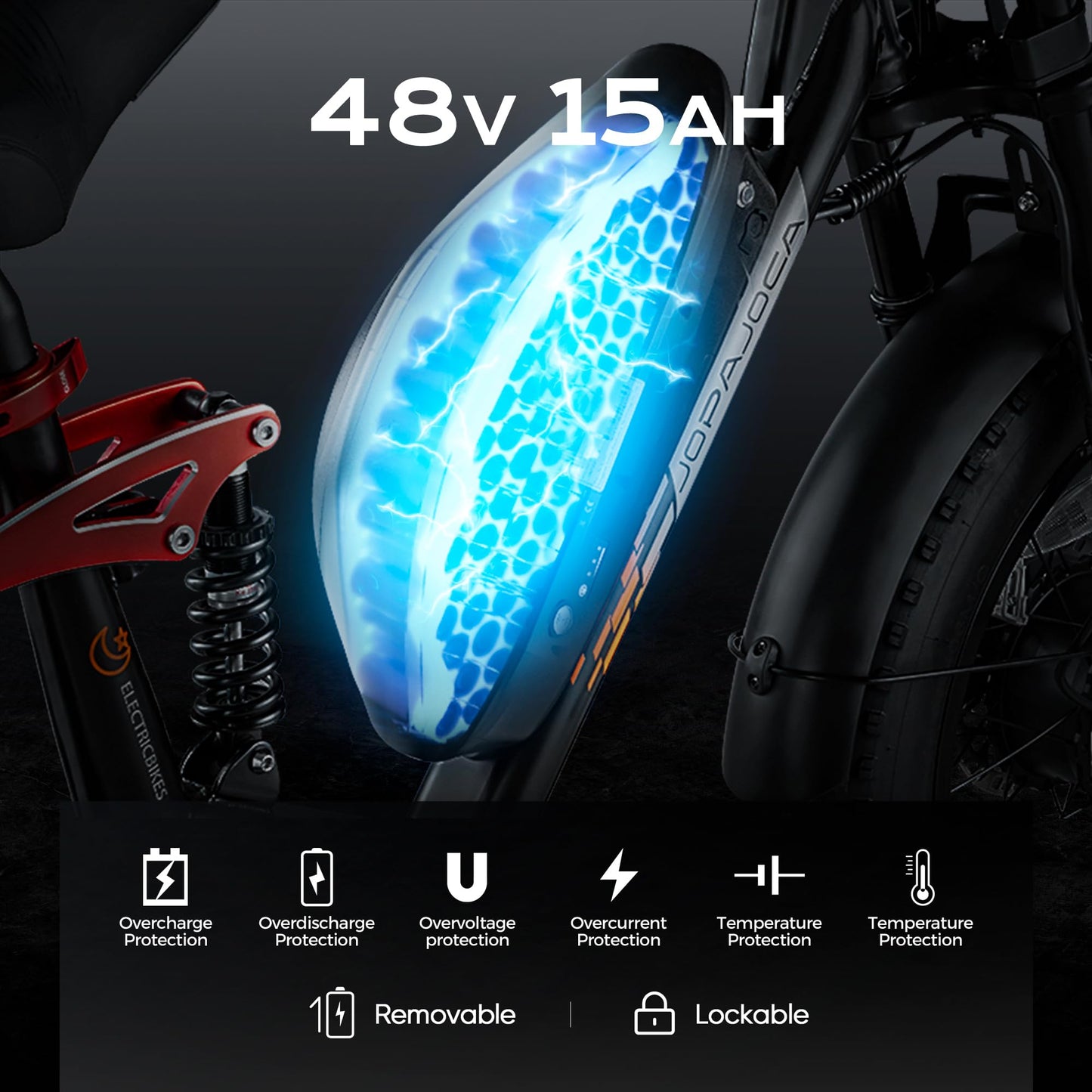 Eahora Terra/TerraⅡ Peak 1500W/3000W Electric Bike for Adults 30-33MPH 80Miles Long Range Full Suspension Dual Motors EBike 48V 15A Battery Electric Mountain Bike