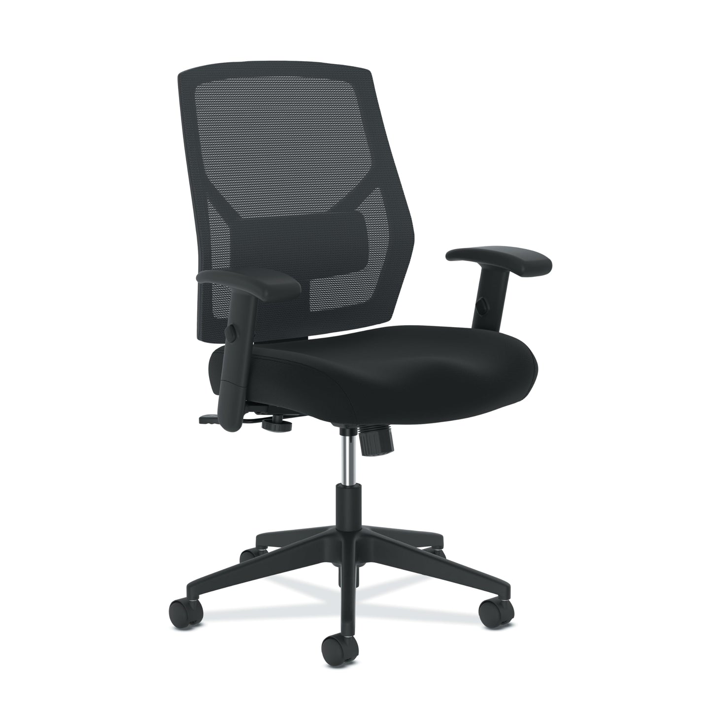 HON Crio High Back Task Chair, Ergonomic Office Chair with Adjustable Arms and Back Support, Lumbar Support, 360 Swivel, Adjustable Center-Tilt Recline, for Computers, Desks, Home Office, Black