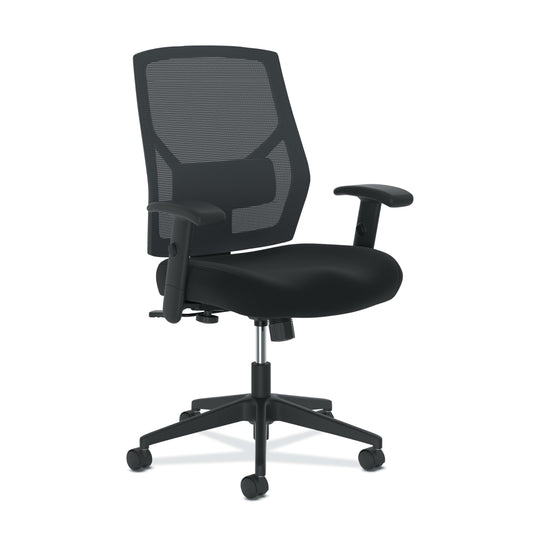 HON Crio High Back Task Chair, Ergonomic Office Chair with Adjustable Arms and Back Support, Lumbar Support, 360 Swivel, Adjustable Center-Tilt Recline, for Computers, Desks, Home Office, Black