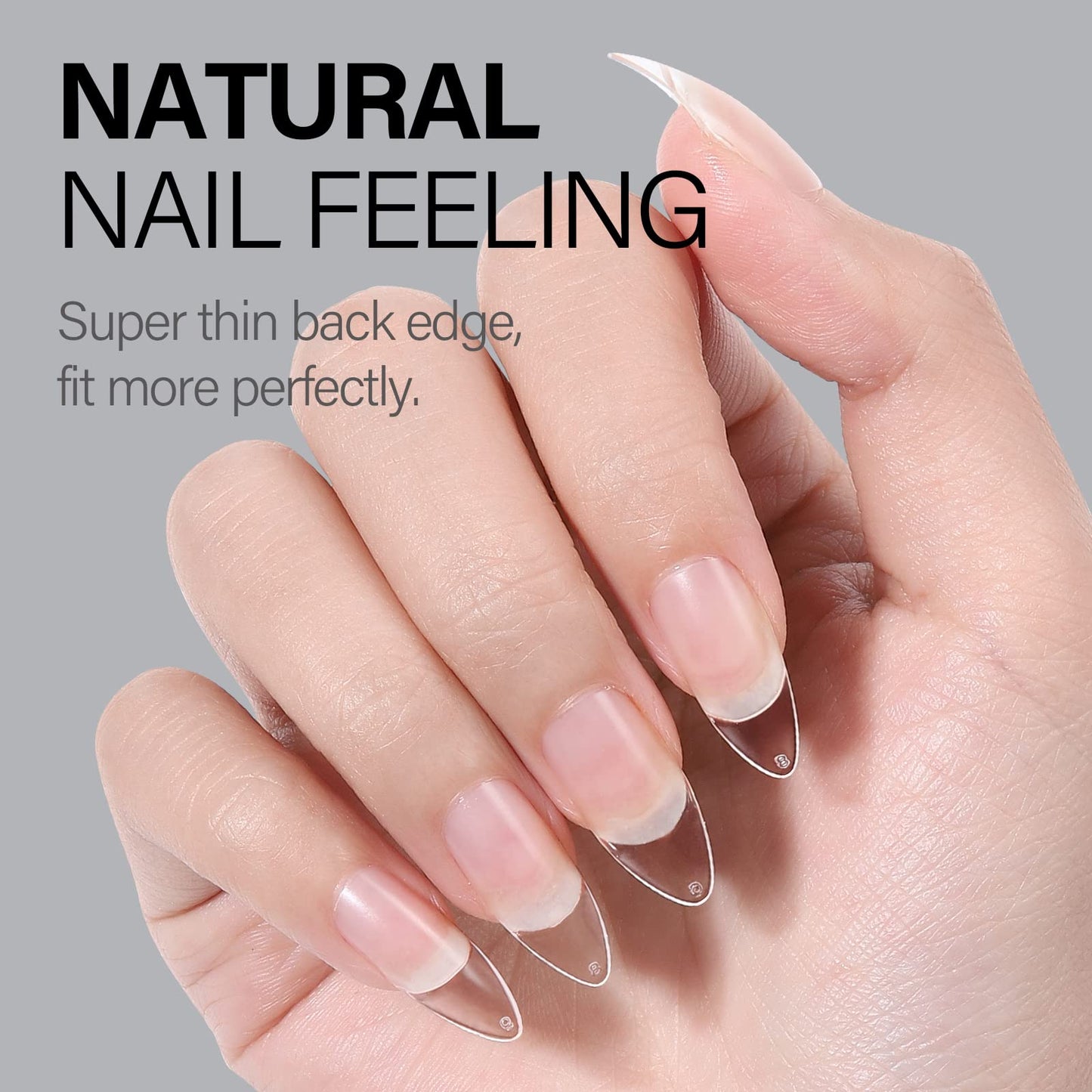 AILLSA Stiletto Nail Tips - Upgraded Matte Gel Nails Tips, Pre-filed Soft Full Cover Gelly Tips 240Pcs Pre-shaped Acrylic Clear Fake Press On Nail Tip for Soak Off Nail Extension 10 Sizes