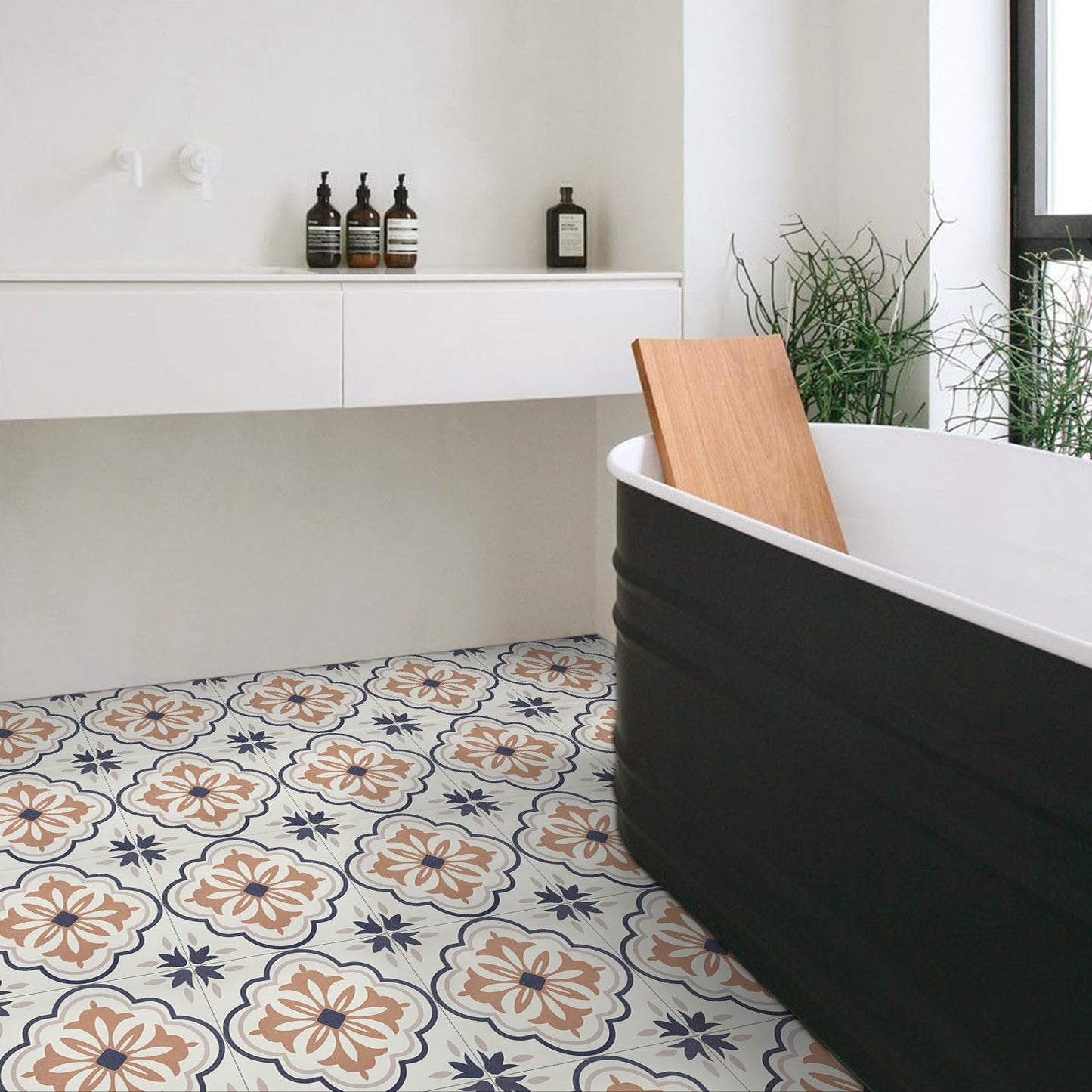 Alow Peel and Stick Floor Tile, Waterproof Peel and Stick Flooring, Self Adhesive Vinyl Flooring Easy to Install for Bathroom, Kitchen(11.8in X 11.8in, 10PCS)