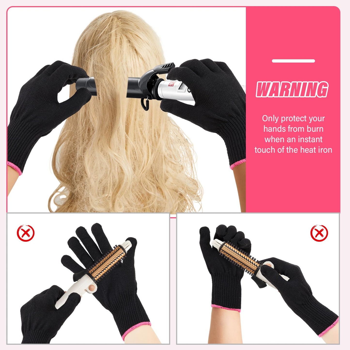 Suhine 20 Pcs Heat Resistant Gloves Professional Heat Resistant Gloves for Hair Styling Curling Heat Resistant Work Gloves(Classic Style)