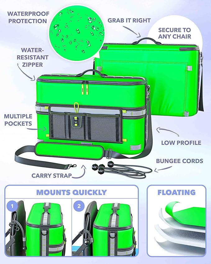 Skywin Kayak Cooler Behind Seat, Waterproof Cooler for Kayaking, Compatible with Lawn Chair Style Seats, Stores Drinks and Keeps Them Cool All Day