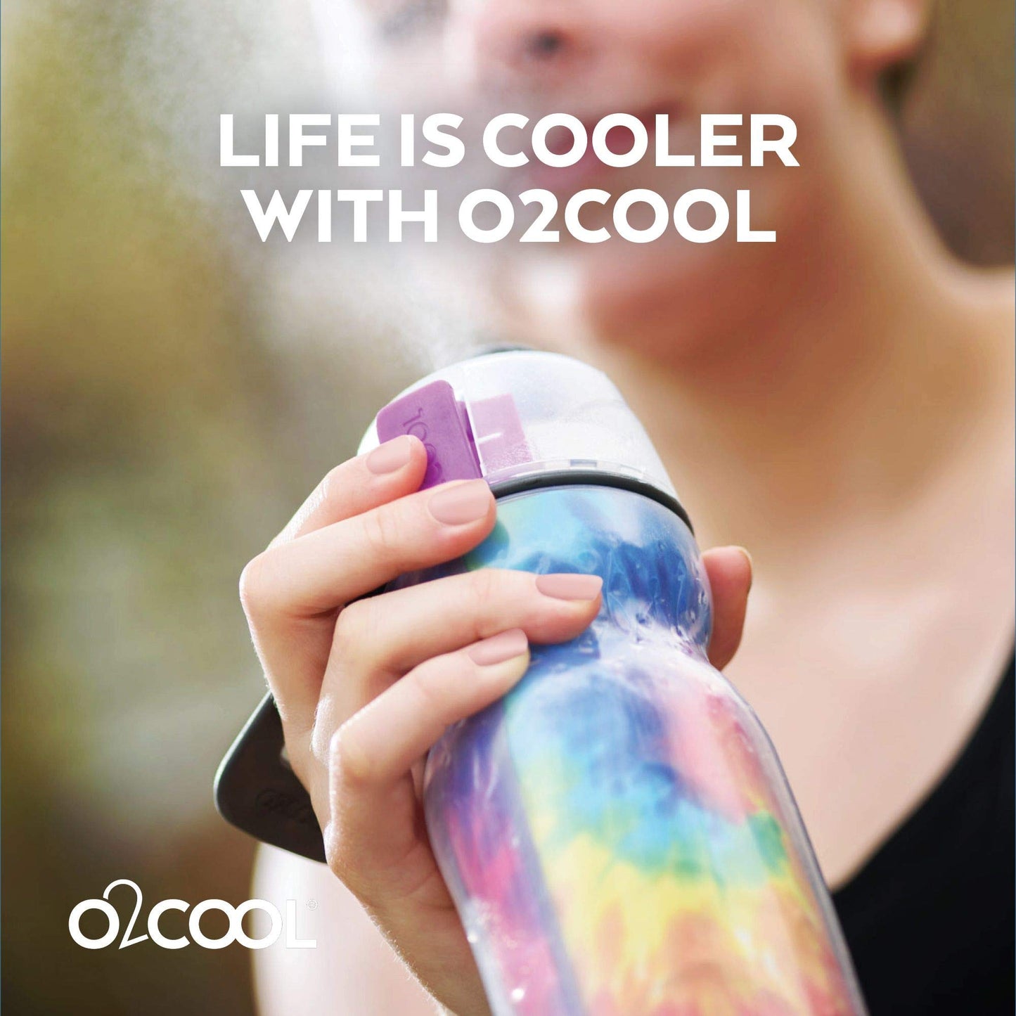 O2COOL Mist 'N Sip Misting Water Bottle 2-in-1 Mist And Sip Function With No Leak Pull Top Spout Sports Water Bottle Reusable Water Bottle - 20 oz (2 Pack Soccer)