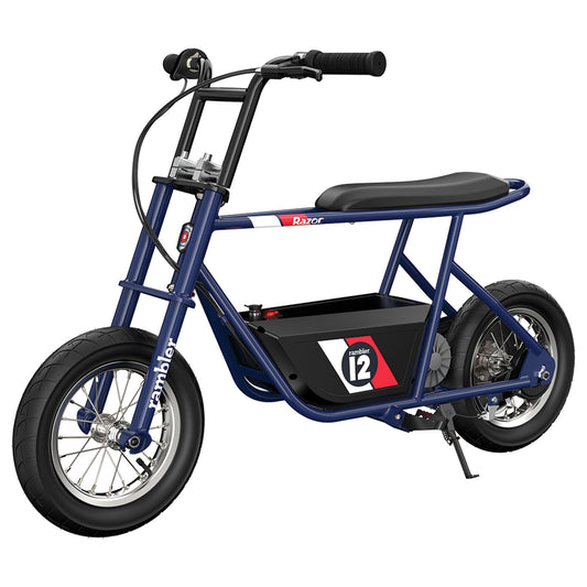 Razor Rambler 12 Electric Retro Minibike for Adults with 250W Motor, 12 Inch Tires, & 24V Battery, Dark Blue