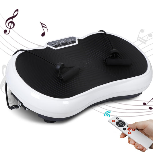 HomGarden Vibration Platform Fitness Vibration Plates Workout Massage Machine w/Bluetooth, 99 Levels Full Body Crazy Exercise Fit Equipment for Weight Loss, White