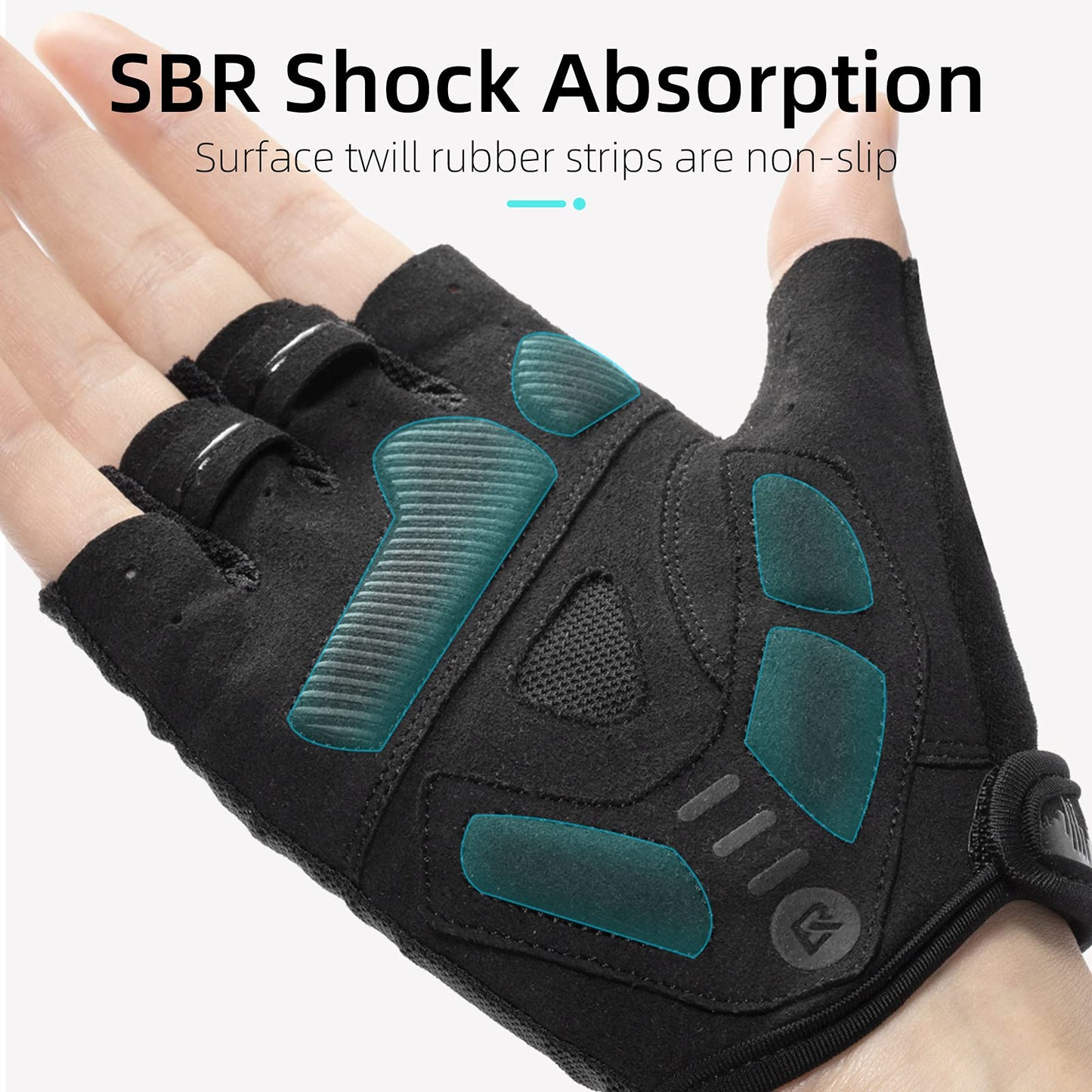 ROCKBROS Bike Gloves for Men Half Finger Biking Glove Cycling Gloves MTB Mountain Road Bicycle Gloves Shock-Absorbing SBR Pad Anti-Slip Breathable Summer Unisex Women