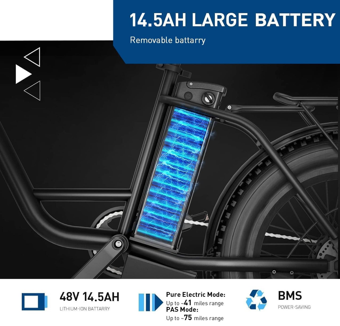 Hiboy EX6 Electric Bike for Adults with 960W Peak Motor, 25mph Max Speed, 720WH Removable Battery Ebike, 20" Electric Bicycle with Shimano 7 Speed and Front Suspension