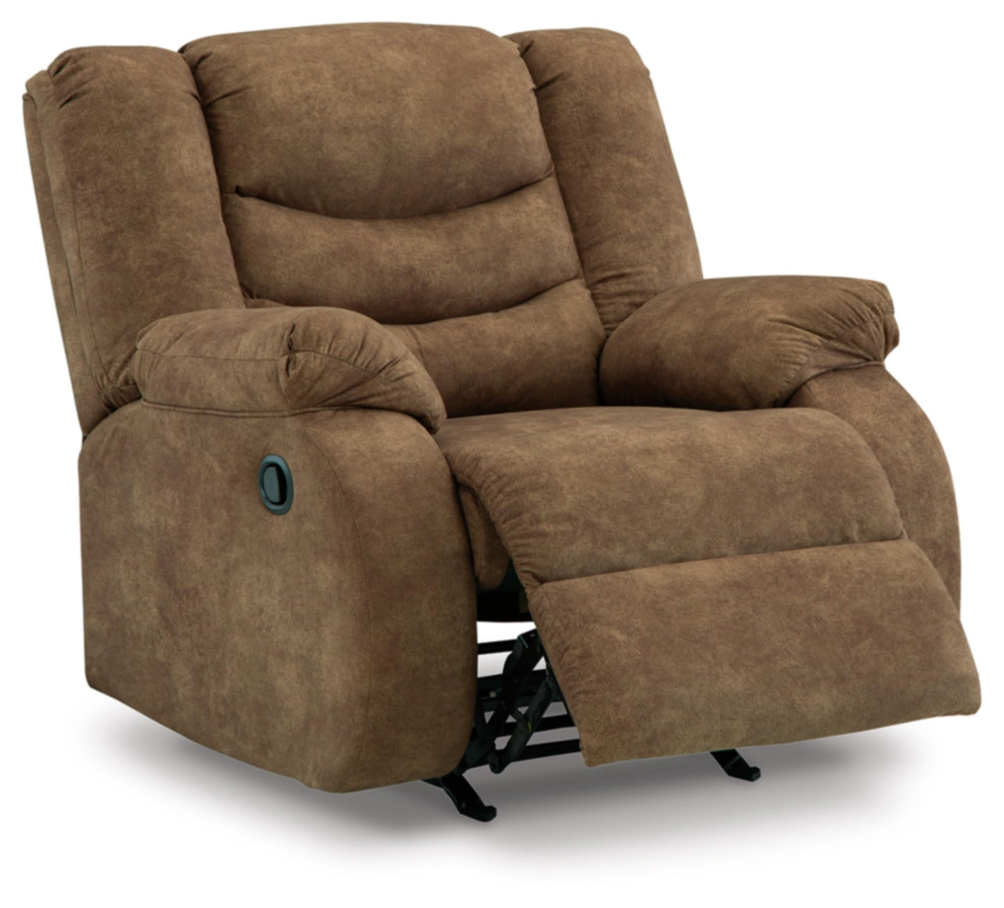 Signature Design by Ashley Partymate Contemporary Faux Leather Manual Rocker Recliner, Dark Brown