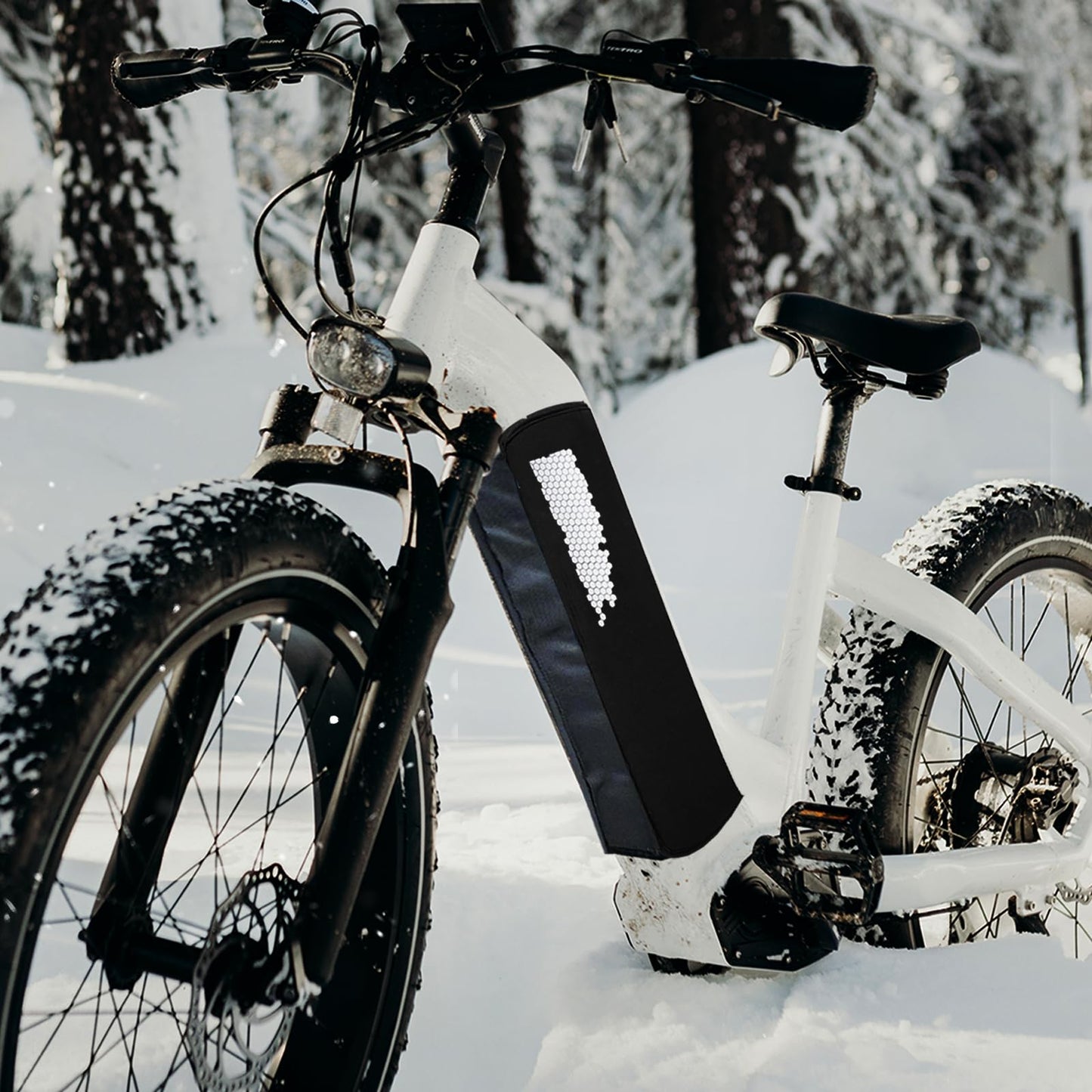 LETSERBIKE Ebike Battery Cover Waterproof, Neoprene Electric Bicycle Battery Cover Large, Fat Tire E-Bike Light-reflecting Battery Covers Bag for Winter, Dustproof, Extended Battery Life