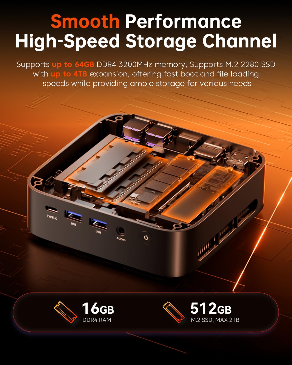 ACEMAGICIAN K1 Mini Gaming PC Ryzen 7 5700U Mini PC 16GB DDR4 512GB SSD Mini Computers (8C/16T, up to 4.3Ghz), 4K Triple Display Mini Desktop Bluetooth/WiFi6/Office