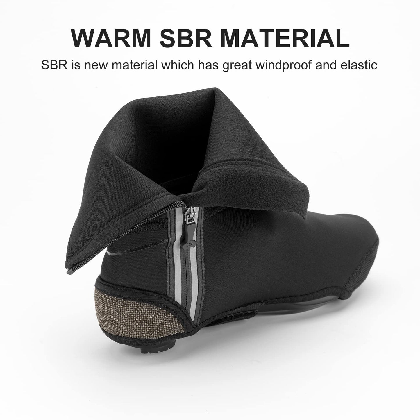 ROCKBROS Cycling Shoe Covers Winter Shoes Cover Warmer Water Resistant Thermal Bike Shoes Cover Windproof Bicycle Overshoes Shoescover for Men Women Black