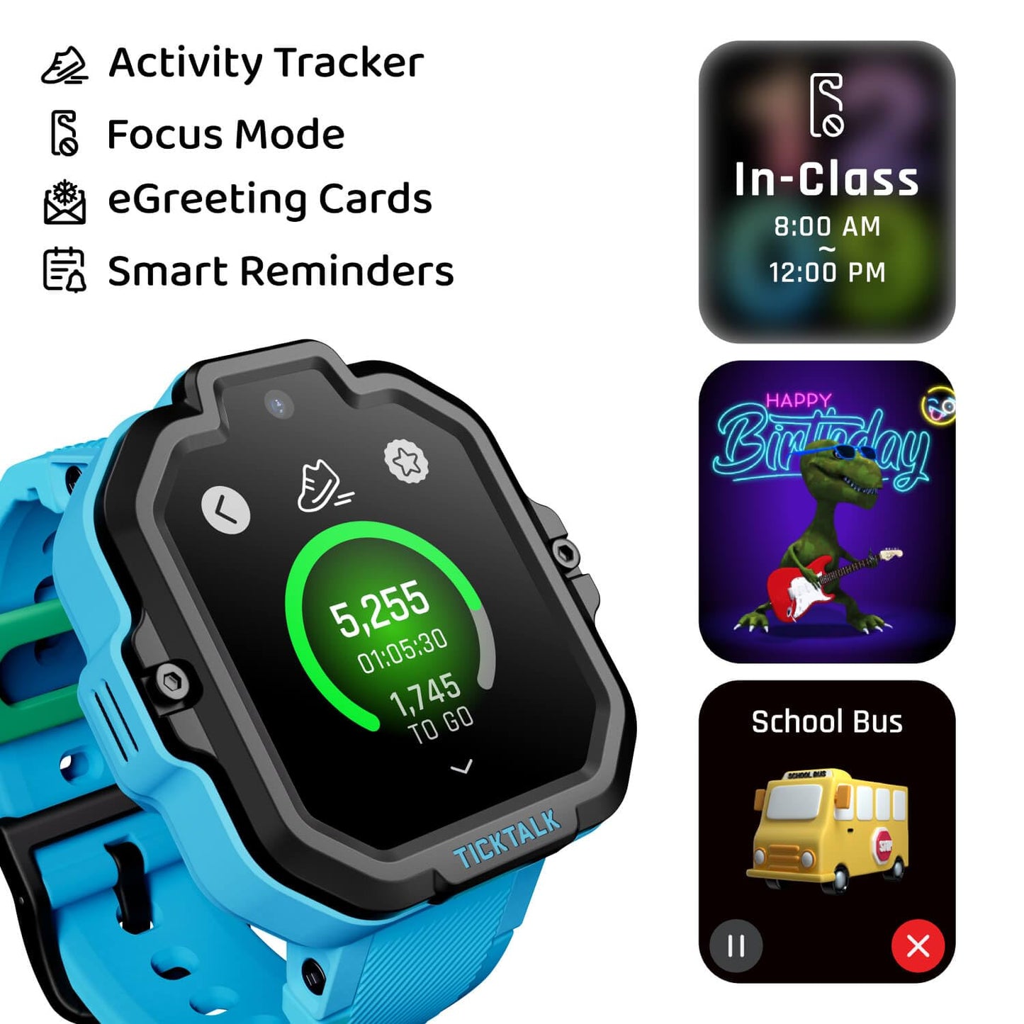 TickTalk5 - Kids Smart Watch with GPS Tracker, Video Calling, SOS, & Parental Controls | Smartwatch with Free Music, Texting, Kid Phone Call and Text, Boys & Girls - 4G Smart Watch for Kids 3-12