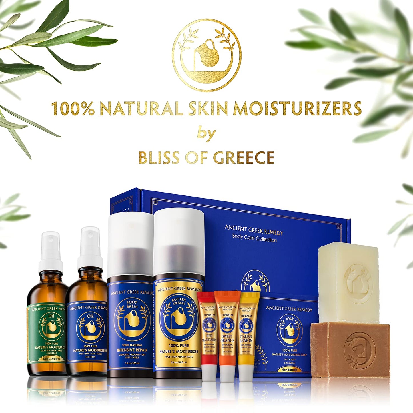Ancient Greek Remedy Organic Foot Balm for Dry Cracked Feet and Heels, Made of Olive, Almond, Jojoba, Lavender and Vitamin E Oil. Natural Cream Moisturizer for Dry Skin Care for Women, Men