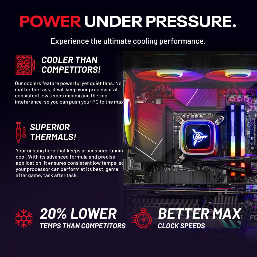 Skytech King 95 Gaming PC Desktop, Ryzen 9 9900X 4.4 GHz (5.6GHz Turbo Boost), NVIDIA RTX 5070 12GB GDDR7, 1TB Gen4 NVMe SSD, 32GB DDR5 RAM 6000 RGB, 850W Gold PSU, 360mm ARGB AIO, Wi-Fi, Win 11