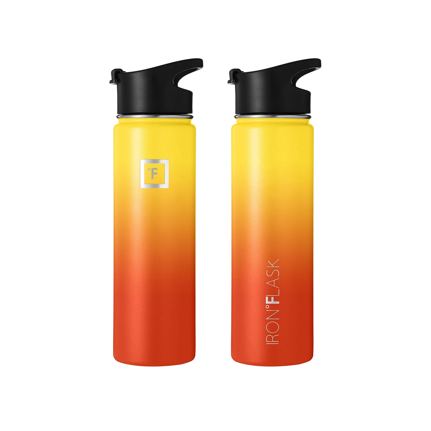 IRON °FLASK Sports Water Bottle - 650 ml, 3 Lids (Spout Lid), Vacuum Insulated Stainless Steel, Double Walled, Thermo Mug, Metal Canteen
