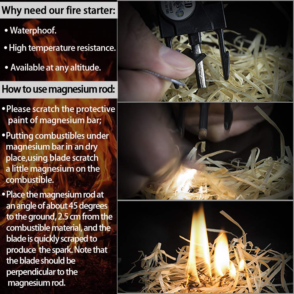 Daarcin Survival Paracord Bracelet,Fire Starter,Waterproof SOS Light, Compass, Whistle, Adjustable AK87 20 in 1,Outdoor Ultimate Tactical Survival Gear Set,Gift for Kids,Men