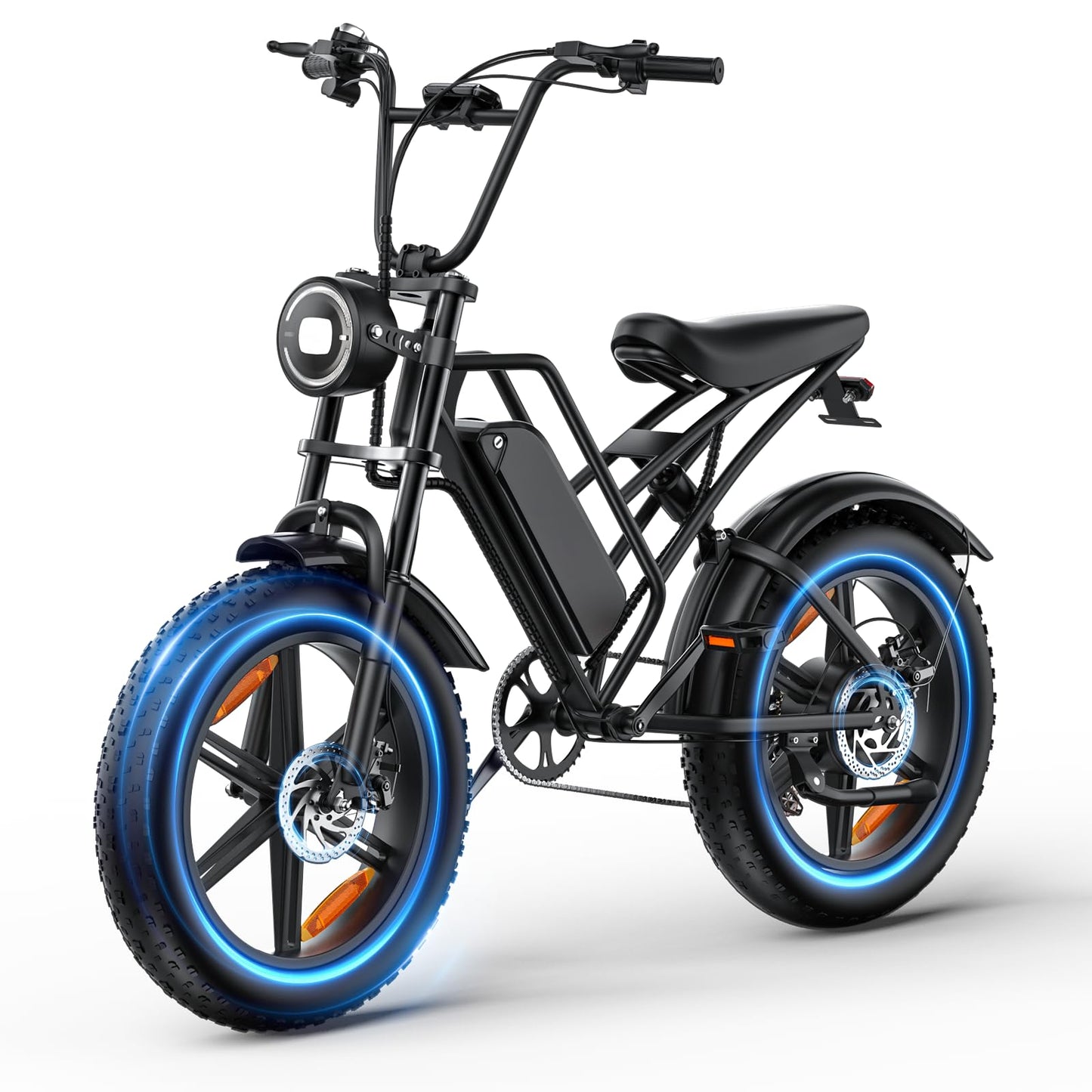 E500 Electric Bike for Adults 1000W Peak Motor, 20" Fat Tire Electric Bicycles with 40 Miles PAS Range, 7 Speed E-Bike with 48V Removable Battery, Dirt Ebike for Mountains, Sand, Road, Beach, Snow