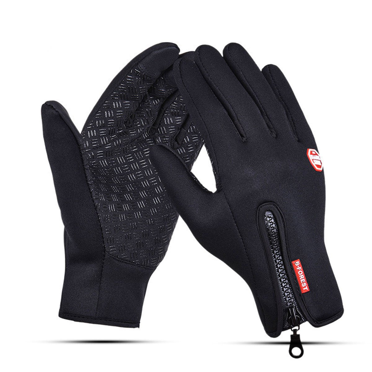 Lyna Cycling Skiing Skating Gloves, Adjustable Waterproof Touchscreen Bike Gloves in Winter Outdoor for Men or Women (S), Black