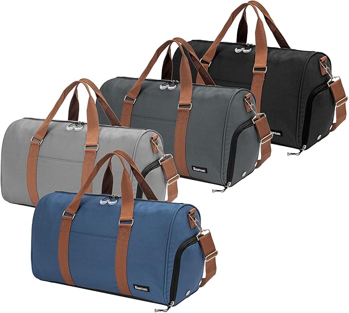 Kuston Sports Gym Bag with Shoe Compartment&Wet Pocket,Travel Duffel bag,Weekend Bag,Workout Bag Suitable for Men and Women