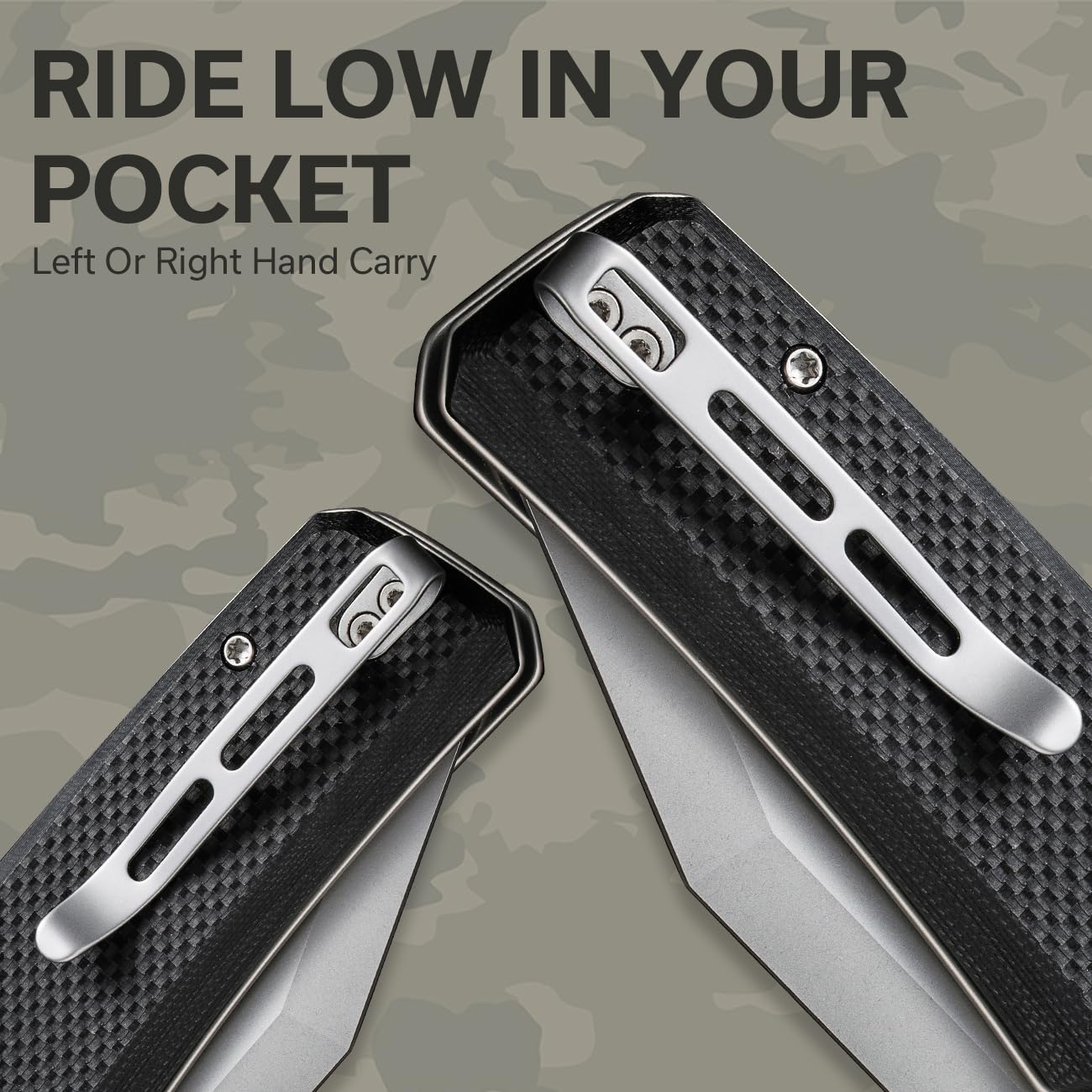 CIVIVI Pocket Knife for EDC, Bhaltair Tanto Folding Knife, 3.98'' 14C28N Blade G10 Handle, Liner Lock Knife for Men Outdoor C23024-1