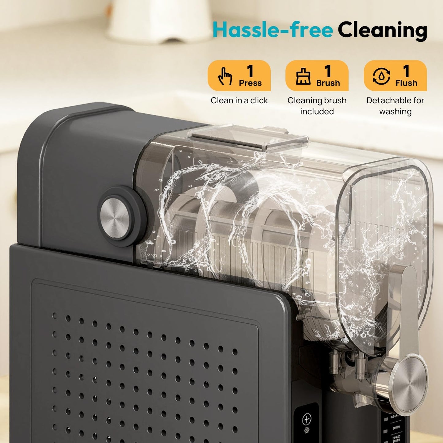 Rellytech Slushie Machine for Home – 70oz Frozen Drink Maker with 6 Presets, No Ice Needed, 360° Mixing, One-Touch Self-Cleaning, Ice Cream & Smoothie Machine for Margaritas, Frappés, Cocktails & More