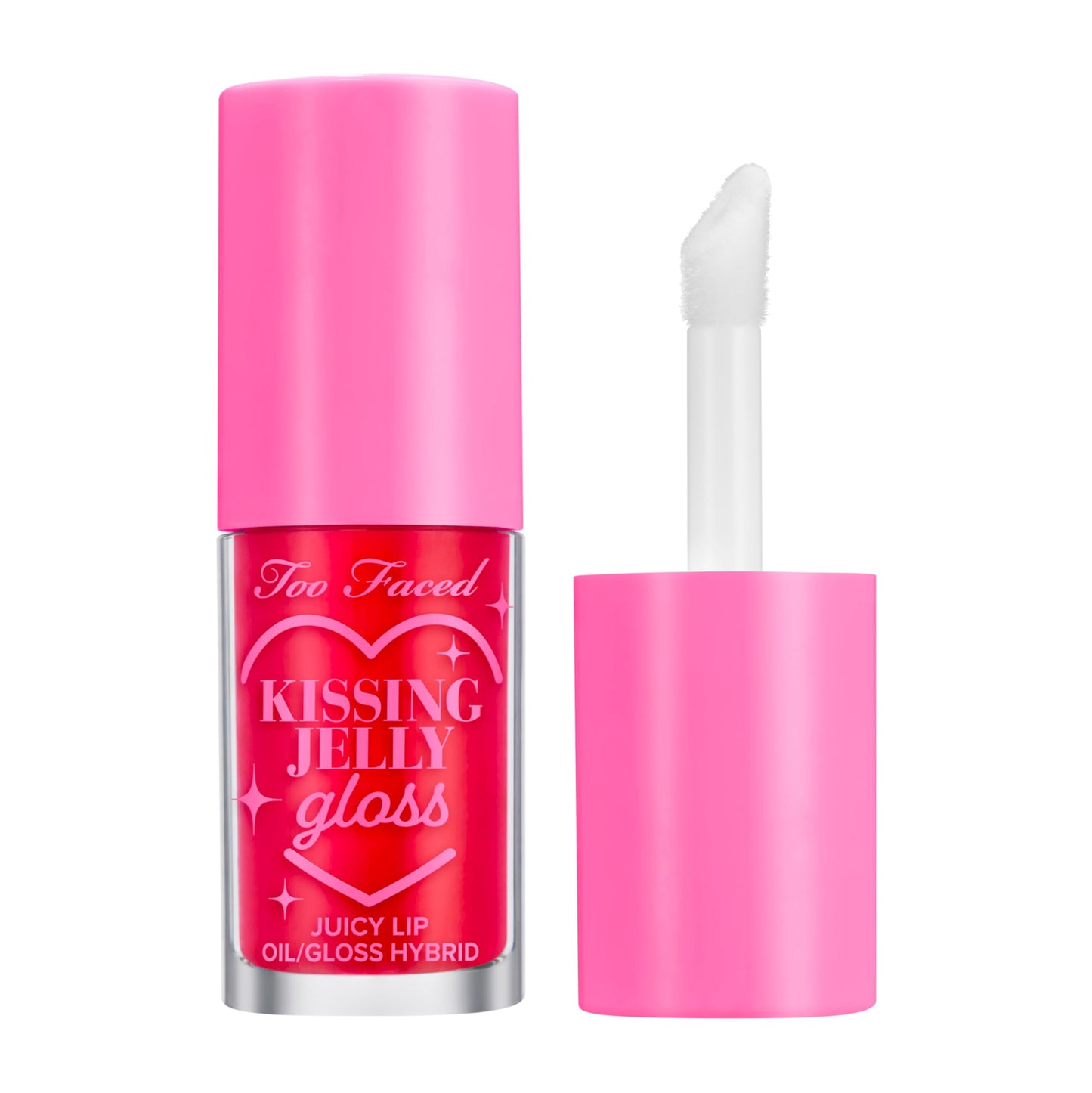Too Faced Kissing Jelly Lip Oil Gloss | Sunflower & Jojoba Oils, 0.15 Fl Oz, Cherry Pie