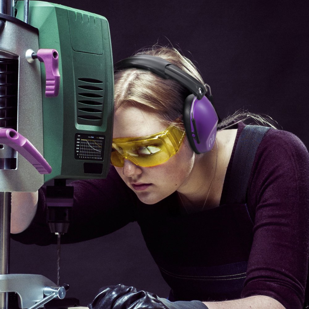 Pro For Sho 34dB Shooting Ear Protection - Special Designed Ear Muffs Lighter Weight & Maximum Hearing Protection - Standard Size, Purple