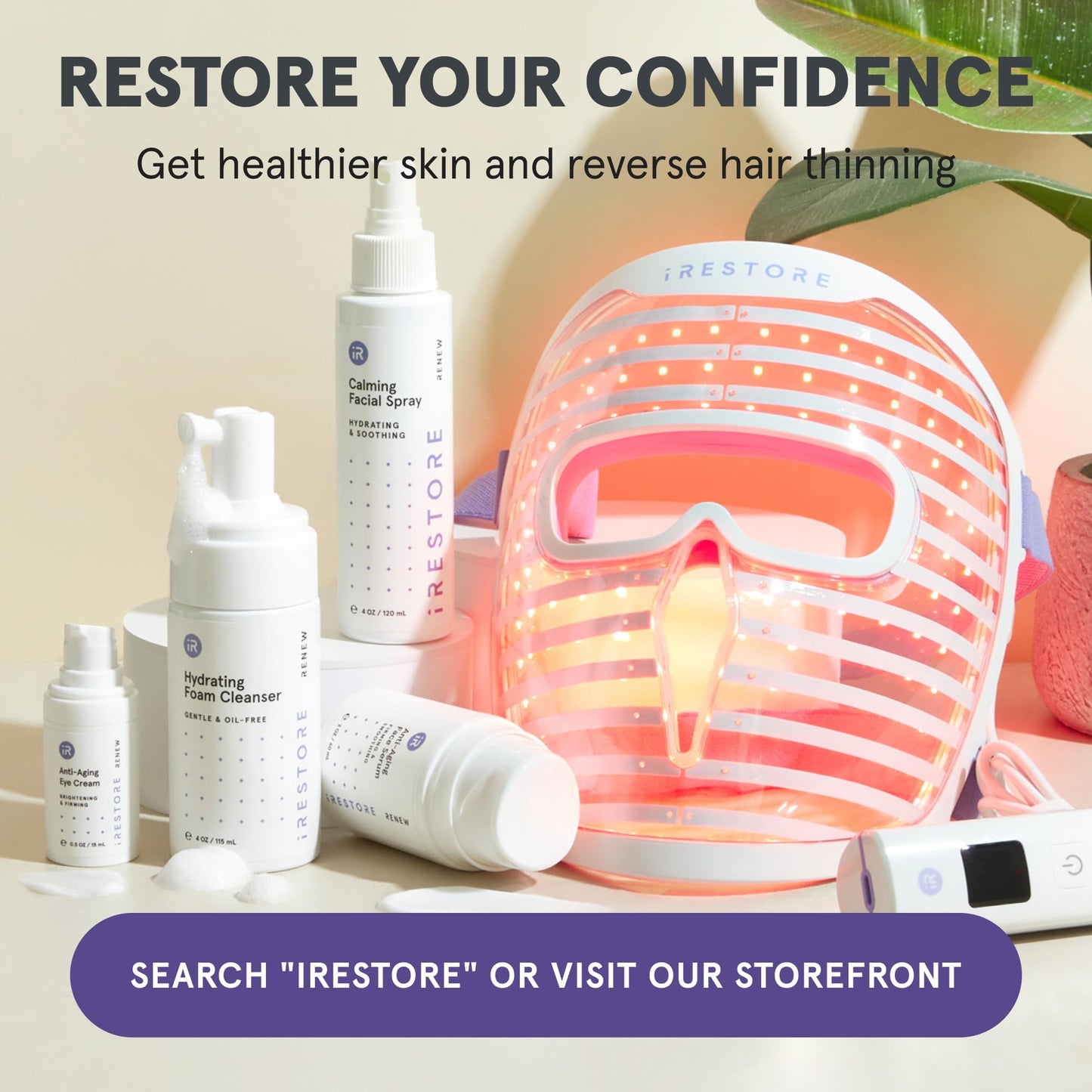 iRestore Skincare & Hair Care Power Duo – LED Therapy for Radiant Skin & Laser Hair Growth System