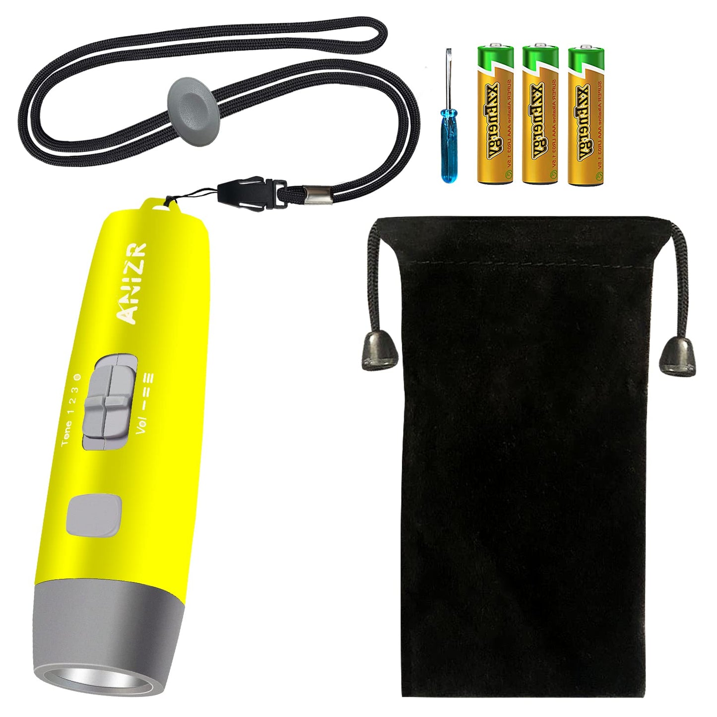 ANIZR Electronic Whistles with Lanyard, Adjustable 3 Tone & 3 High Volume Hand Emergency Whistle Basketball Referee Whistle for Coach, Police, Teacher, Outdoor Camping Boating Hiking (with Battery)