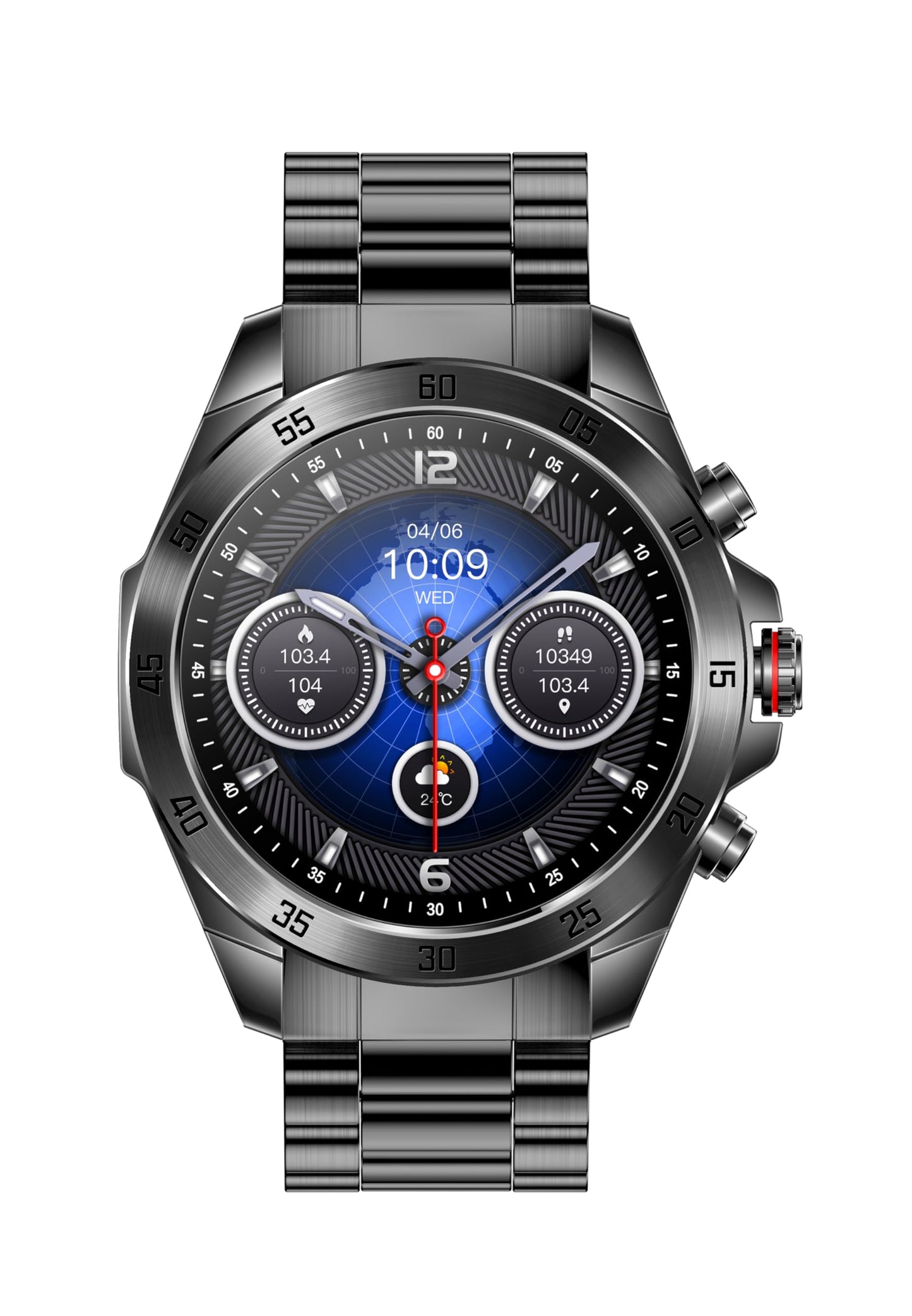 ALPHAGEAR Commander Smartwatch for iPhone & Android, Rugged Smart Watch (Answer/Make Call), Wellness Tracker with 1.43" AMOLED Screen, 10-14 Days Battery, 5 ATM (2xScreen Protector Included)