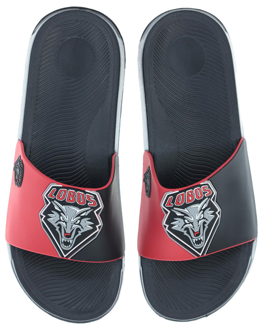 FOCO Men's NCAA Big Logo Raised Slide, New Mexico Lobos, Large