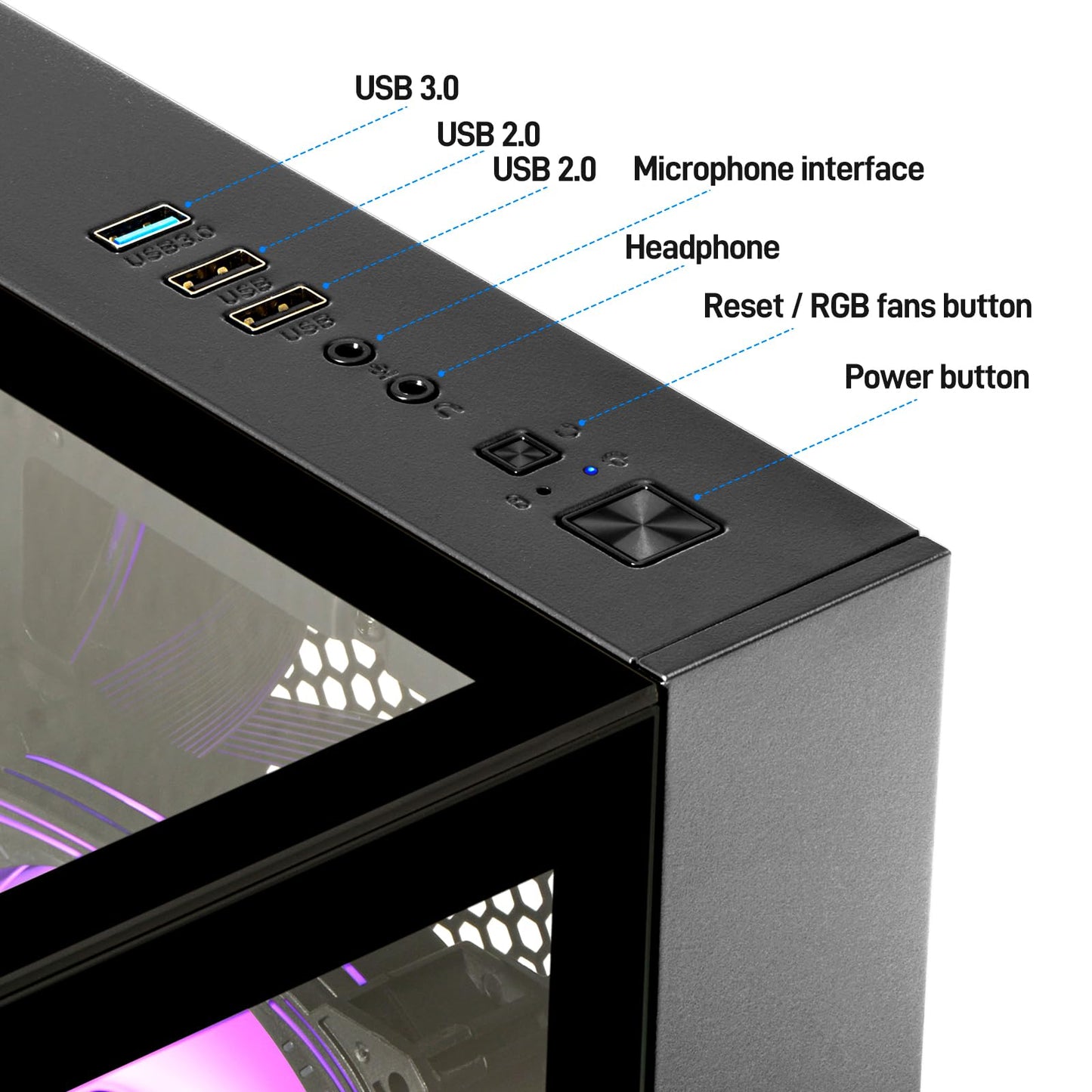 Gaming PC, Prebuilt Desktop with Intel 12th Core i5-12400F & GeForce RTX3050, 32G DDR4 RAM, 1TB NVME SSD, Tower Computer for Gaming, Home and Office (Black)