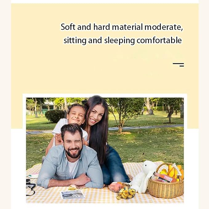 1 Foldable Picnic Blanket Large Size 80 ""x 80"" Family Outdoor Camping Dinner for 8 People can sit 40 ""x 60"" Couples Exclusive mat, (80 ""×80 ""), Yellow