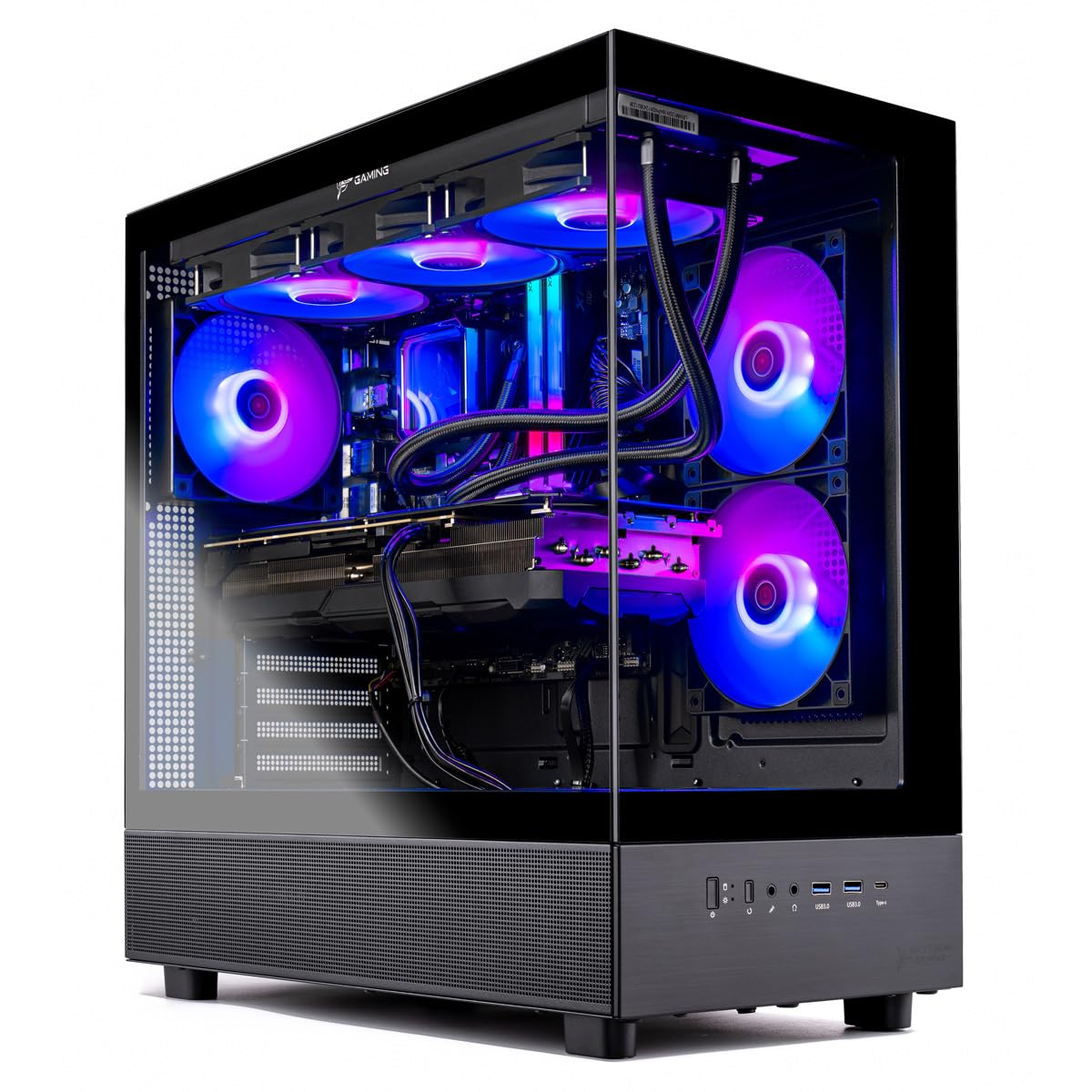 Skytech Azure Gaming PC Desktop, Ryzen 7 9700X 3.8 GHz (5.5GHz Turbo Boost), NVIDIA RTX 4060 8GB GDDR6, 1TB SSD, 16GB DDR5 RAM 6000, 650W Gold PSU, 360mm ARGB AIO, Wi-Fi, Win 11 Home